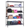 LANGRIA 5 Tier Garage Shelving Shelving Unit, Storage Rack Garage Shelf Heavy Duty Metal Shelves, Black