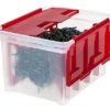IRIS USA, WFB-45LW, Wing-Lid Storage Box with 4 Light Wraps, Red, 1 Pack