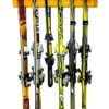 Handcrafted Ski Storage Rack | Holds 6 Pairs | Cedar Wood Ski Display