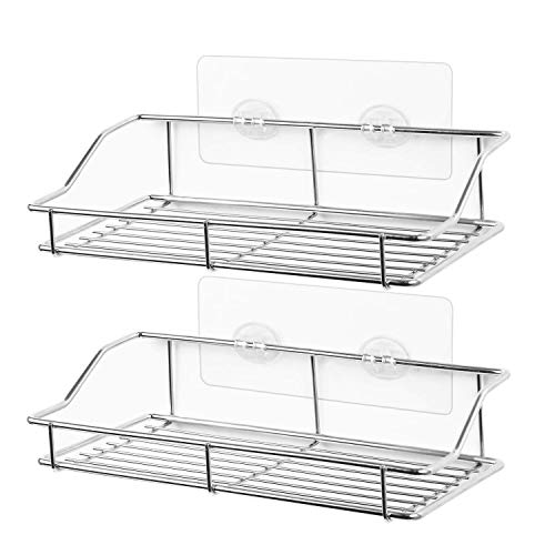 Adhesive Bathroom Shelf Wall Mounted, No Drilling Strong Shower