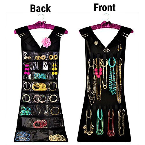 Marcus Mayfield Hanging Jewelry Organizer, Closet Storage with Satin Hanger