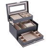Jewelry Organizer with Lock 3 Layers