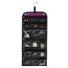 Jaimie Hanging Travel Jewelry Organizer - Compact Portable Size - Foldable Accessory Necklace Ring Bracelet Organizer for Travel & Home - 23 Zippered Pockets for Easy Storage [Gift Ready Royal Purple]
