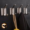 YIGII Towel Hook/Adhesive Hooks - Bathroom Hooks Wall Hooks Bath Show Robe Hook Self Adhesive Coat Hook Stick on Wall Stainless Steel Brushed 4-Pack