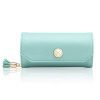 Vlando Travel Jewelry Organizer, Portable Jewelry Roll for Travel, Mini Size & Light Weight Jewelry Storage Organizer Bag for Daily Jewelries for Bracelets, Earrings, Rings (Green)