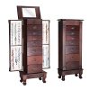 Giantex Jewelry Armoire Chest Cabinet Organizer, Wood Bedroom Furniture with 1 Makeup Mirror Lid 12 Necklace Hooks Swing Door Makeup Storage Drawer Stand, Large Standing Jewellery Armoire w/ 7 Drawers