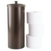 InterDesign Kent Plastic Toilet Tissue Roll Reserve Bathroom, Vertical Free Standing Compact Organizer, Holds 3 Paper, Bronze