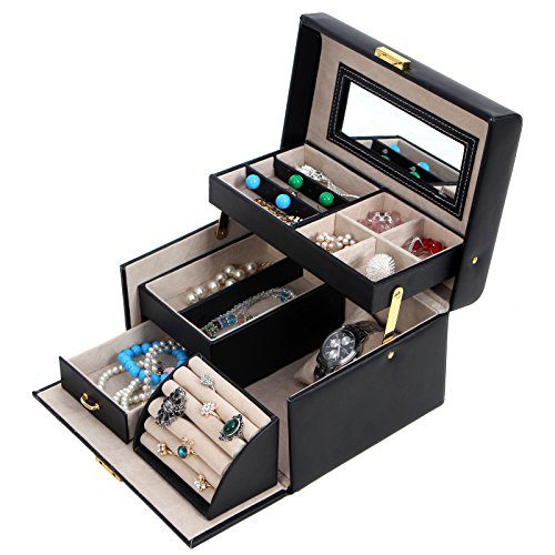 Black Jewelry Box - Stylish and Secure Storage Solution for Your Precious Accessories