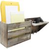 Vintage Torched Wood Rustic Wall Mounted Key & Mail Holder/Organizer