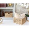 Seville Classics Hand-Woven Water Hyacinth Storage Baskets, 2-Pack