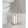 mDesign Decorative Metal Free Standing Toilet Paper Holder Stand
