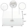 Kendal White Leather Jewelry Box with Lock - Elegant Storage and Security for Your Precious Gems