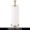 mDesign Decorative Metal Free-Standing Toilet Paper Holder Stand