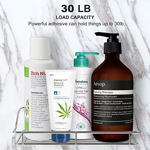 Adhesive Bathroom Shelf Wall Mounted, No Drilling Strong Shower