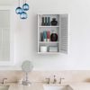 Topeakmart Bathroom/Kitchen Wall Mounted Single Louvered Door 3 Tier