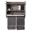 MyGift Wall Mounted Torched Wood Bathroom Organizer Rack with 3 Shelves
