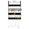 Wall Mounted Black Metal 18 Hook Hanging Jewelry, Earrings, Rings, Necklaces