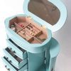 Hives & Honey Daphne Oval Glass Turquoise Jewelry Chest Jewelry Organizer Box