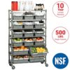 Seville Classics Commercial 7-Tier NSF 16 Bin Rack Shelving, 36" W x 14" D x 56" D