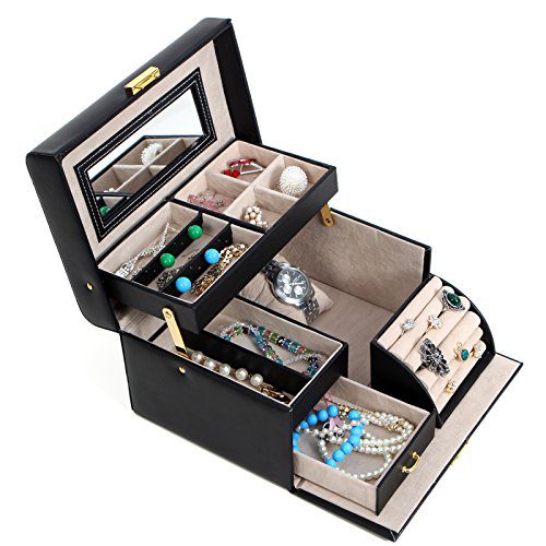Black Jewelry Box - Stylish and Secure Storage Solution for Your Precious Accessories