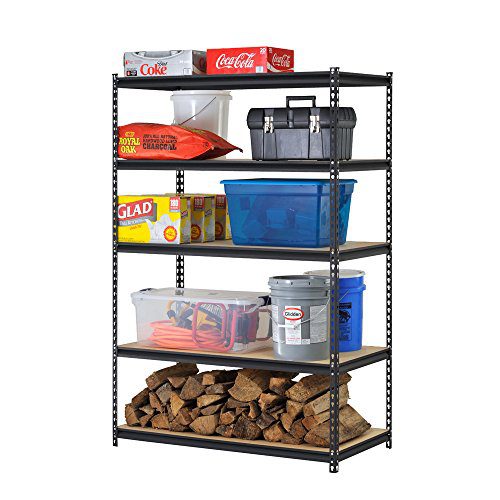 Edsal URWM184872BK Black Steel Storage Rack, 5 Adjustable Shelves