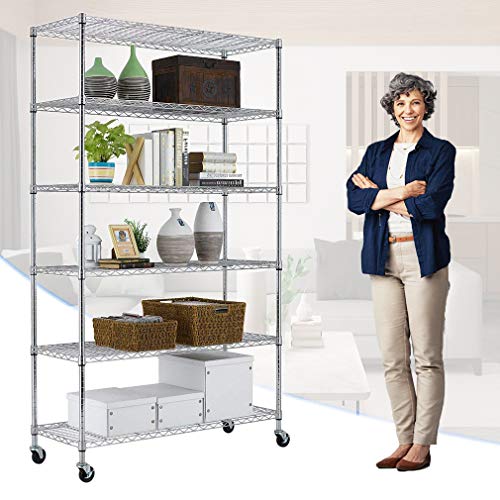 PayLessHere 6 Tier Chrome Commercial Adjustable Steel Shelving Systems