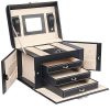 Homde Jewelry Box Necklace Ring Storage Organizer Synthetic Leather Large