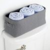mDesign Soft Cotton Fabric Bathroom Storage Bin with Coated Interior