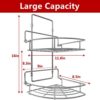 Vdomus Strong Shower Caddy 2 Tier Bathroom Corner Shelf Organizer Polished