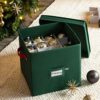 RED-GREEN! Zober Christmas Ornament Storage Box – Durable, Compact, and Space-Saving Holiday Decoration Organizer