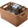 KOUBOO 1060010 Rattan Utility Basket, 17.2" x 12.8" x 9.2", Bronze