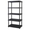 Keter 5-Shelf Heavy Duty Utility Freestanding Ventilated Shelving Unit Storage Rack, Black