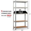 Topeakmart 5 Tier Storage Rack Heavy Duty Adjustable Garage Shelf Steel
