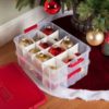 Ornament Storage Box, Red Lid and Handle
