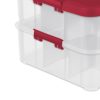 Ornament Storage Box, Red Lid and Handle