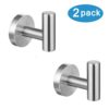 Nolimas Bathroom Towel Hooks SUS 304 Stainless Steel Coat Hook Round Clothes Towel Coat Robe Hook Cabinet Closet Door Sponges Holder for Bath Kitchen Garage Hotel,Wall Mounted, Brushed Nickel, 2Pack