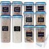 Shazo Food Storage Containers 20-Piece Set (10 Container Set) - Airtight Dry Food with Innovative Dual Utility Interchangeable Lid, FREE Labels & Marker, One Lid Fits All, Freezer Safe, Space Saver