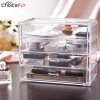 CHOICE FUN Home Desktop Vanity Acrylic 4 Drawers Cosmetic Make Up Organizer