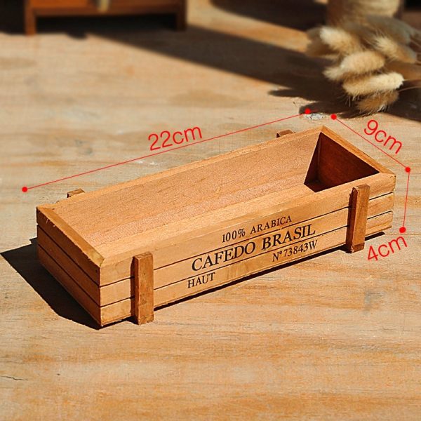 1pc Antique Wooden Table Sundries Container Cosmetics Organizer Jewelry