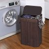 SONGMICS Bamboo Laundry Hamper Storage Basket Foldable Dirty Clothes