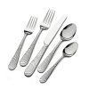 Pfaltzgraff 5163889 Garland Frost 53-Piece Stainless Steel Flatware Set with Serving Utensil Set and Steak Knives, Service for 8