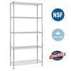 5 Shelf Wire Shelving Unit Garage Heavy Duty Height Adjustable Commercial Grade NSF Certification Utility Rolling Steel Layer Rack Organizer Kitchen