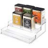 InterDesign Linus Plastic Stadium Spice Racks, BPA-Free 3-Tiered Kitchen, Pantry, Bathroom, Vanity, Office, Craft Room Storage Organization, 10.25" x 9.25" x 4", Clear