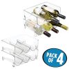 mDesign Modern Plastic Stackable Vertical Standing Wine Bottle Holder Stand