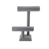 7TH VELVET 2 Tiers Grey Velvet Jewelry Tower Bracelet Holder Jewelry Display