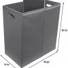 Sorbus Laundry Hamper with Lid Closure – Foldable Double Sorter Detachable