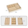Stackable Jewelry Tray with Lid - Sackcloth Display Case for Earrings, Rings, Necklaces - Drawer Organizer for Dresser, Stylish Jewelry Storage
