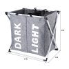 Hosroome 2 Sections Laundry Hamper Laundry Baskets with Aluminum Frame