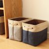 Foldable Linen Cotton Storage Basket Japanese Style Dirty Clothes Storage