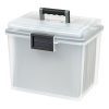 IRIS Letter Size Portable Weathertight File Box, 4 Pack, Clear